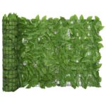 Écran de balcon avec feuilles vert 400x75 cm