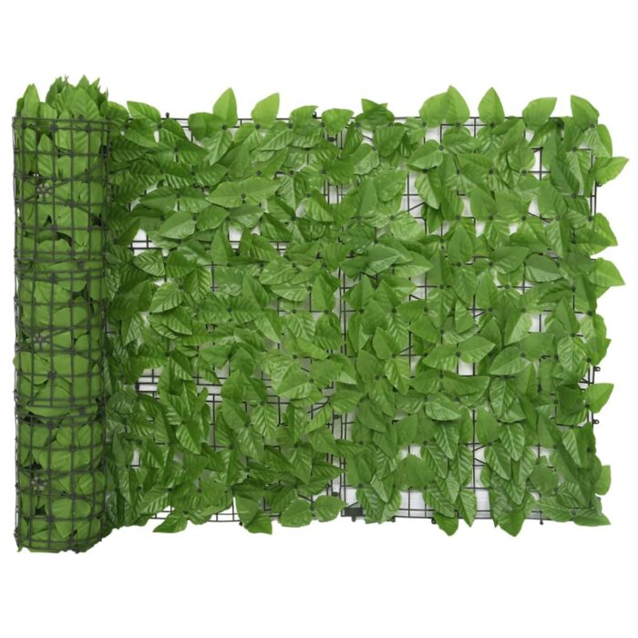 Écran de balcon avec feuilles vert 400x75 cm – Image 1