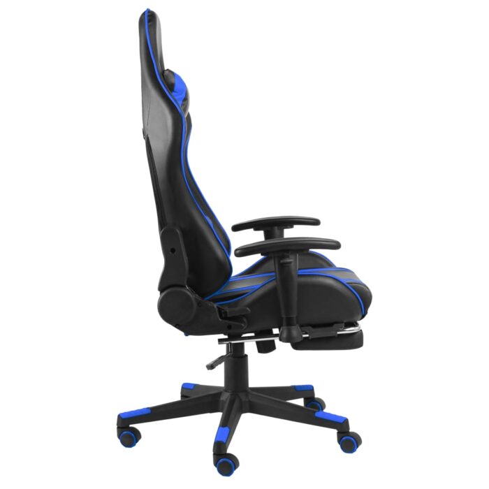 Chaise de jeu pivotante avec repose-pied Bleu PVC – Image 2