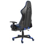 Chaise de jeu pivotante avec repose-pied Bleu PVC – Image 3