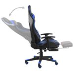 Chaise de jeu pivotante avec repose-pied Bleu PVC – Image 4