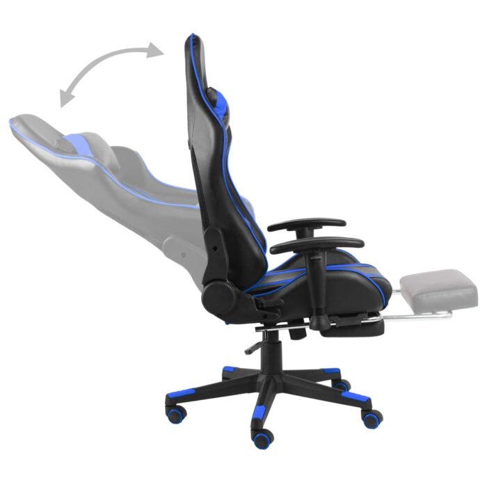Chaise de jeu pivotante avec repose-pied Bleu PVC – Image 4