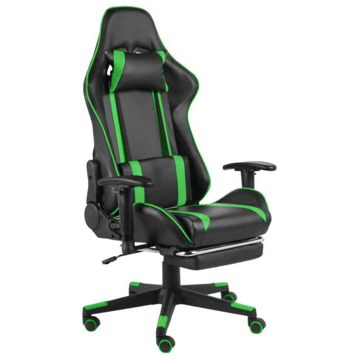 Chaise de jeu pivotante avec repose-pied Vert PVC – Image 1