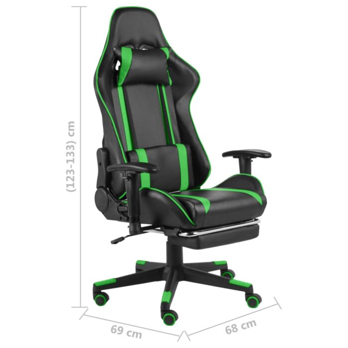 Chaise de jeu pivotante avec repose-pied Vert PVC – Image 8