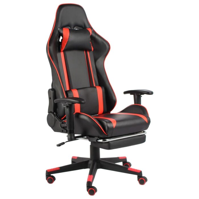 Chaise de jeu pivotante avec repose-pied Rouge PVC – Image 1