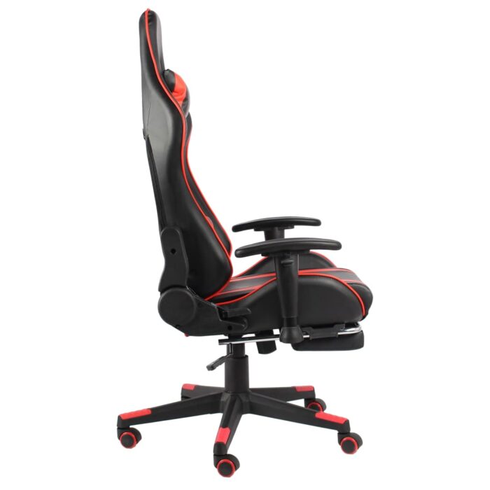 Chaise de jeu pivotante avec repose-pied Rouge PVC – Image 2