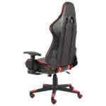 Chaise de jeu pivotante avec repose-pied Rouge PVC – Image 3
