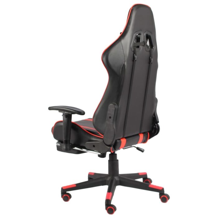 Chaise de jeu pivotante avec repose-pied Rouge PVC – Image 3