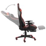 Chaise de jeu pivotante avec repose-pied Rouge PVC – Image 4