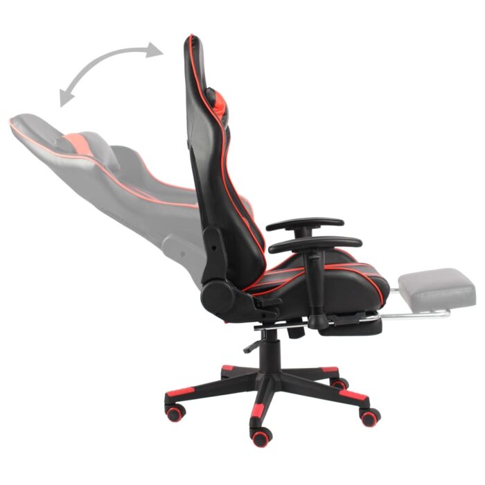 Chaise de jeu pivotante avec repose-pied Rouge PVC – Image 4