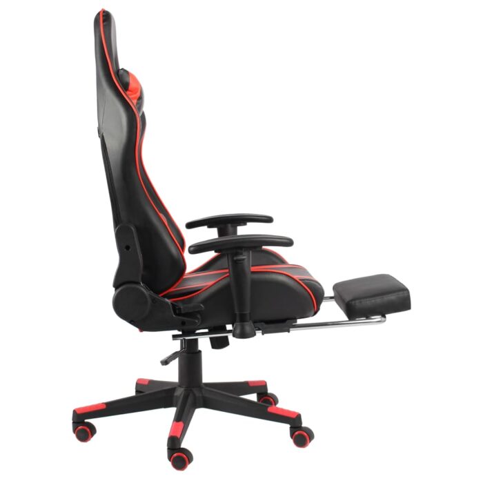 Chaise de jeu pivotante avec repose-pied Rouge PVC – Image 5