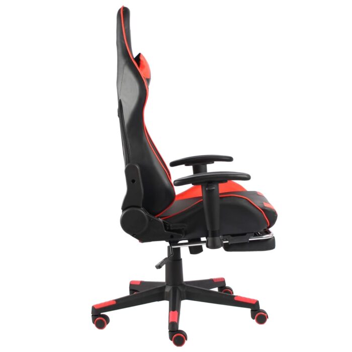 Chaise de jeu pivotante avec repose-pied Rouge PVC – Image 2
