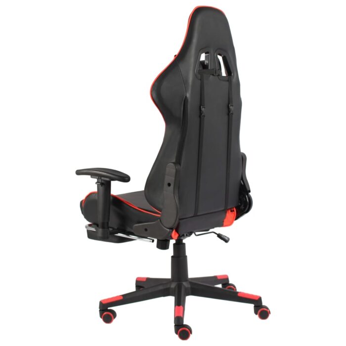Chaise de jeu pivotante avec repose-pied Rouge PVC – Image 3