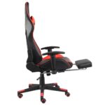 Chaise de jeu pivotante avec repose-pied Rouge PVC – Image 4