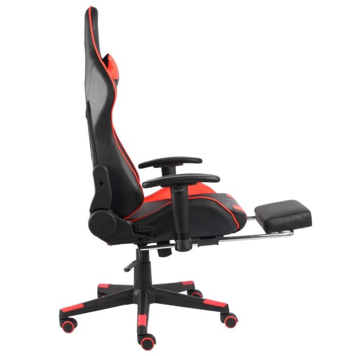 Chaise de jeu pivotante avec repose-pied Rouge PVC – Image 4