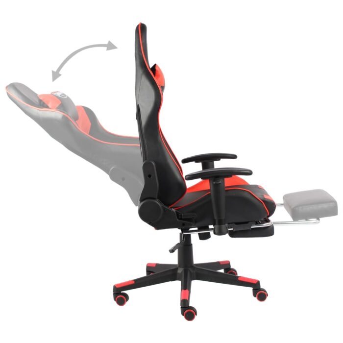 Chaise de jeu pivotante avec repose-pied Rouge PVC – Image 5