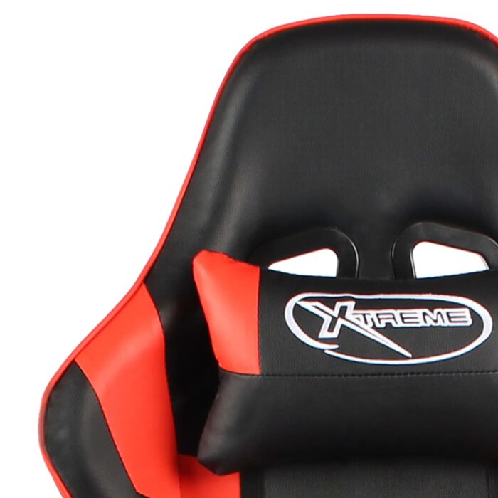 Chaise de jeu pivotante avec repose-pied Rouge PVC – Image 6