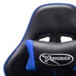 Chaise de jeu Noir et bleu Cuir artificiel – Image 5