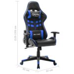 Chaise de jeu Noir et bleu Cuir artificiel – Image 7