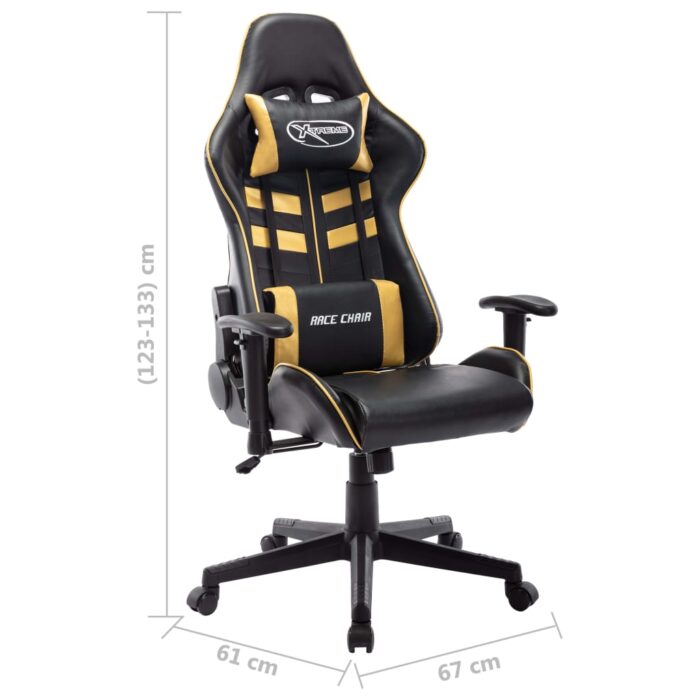 Chaise de jeu Noir et doré Cuir artificiel – Image 7