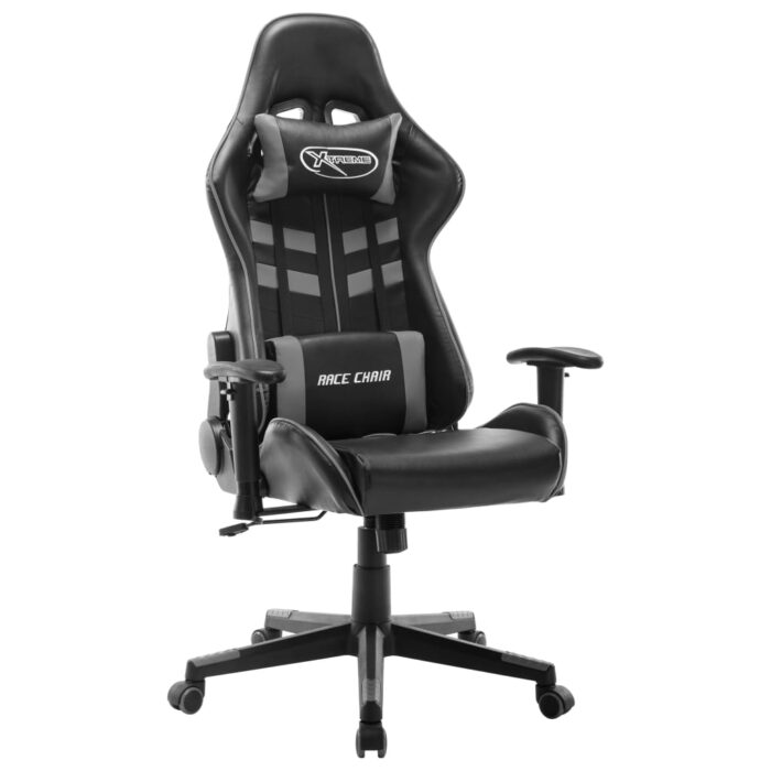 Chaise de jeu Noir et gris Cuir artificiel – Image 1