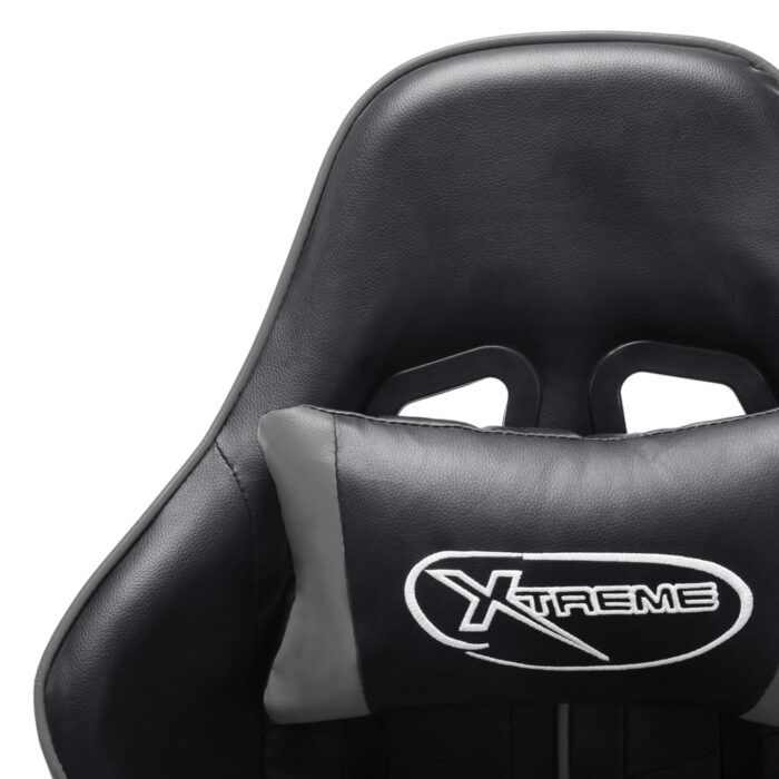 Chaise de jeu Noir et gris Cuir artificiel – Image 5