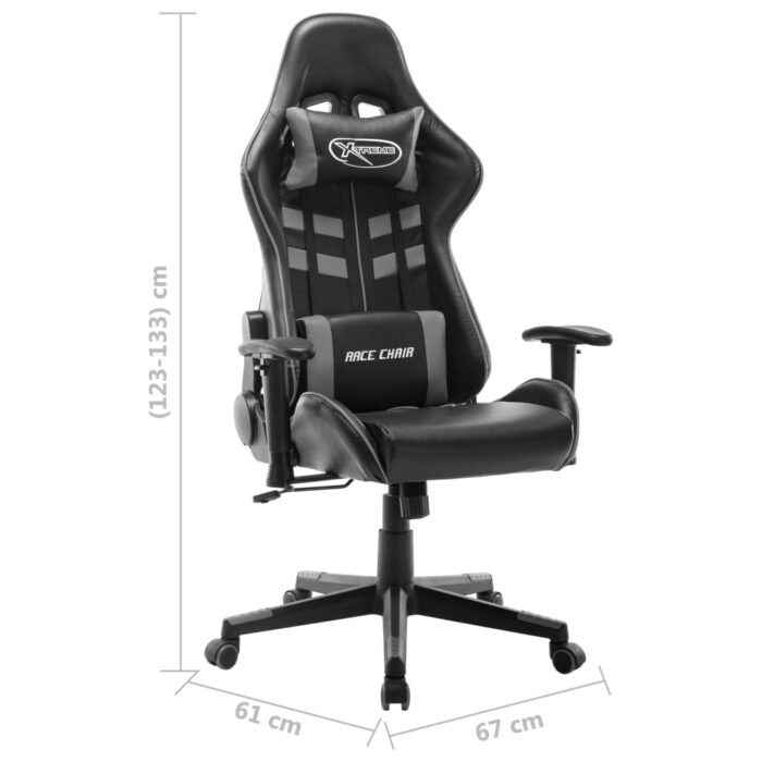 Chaise de jeu Noir et gris Cuir artificiel – Image 7