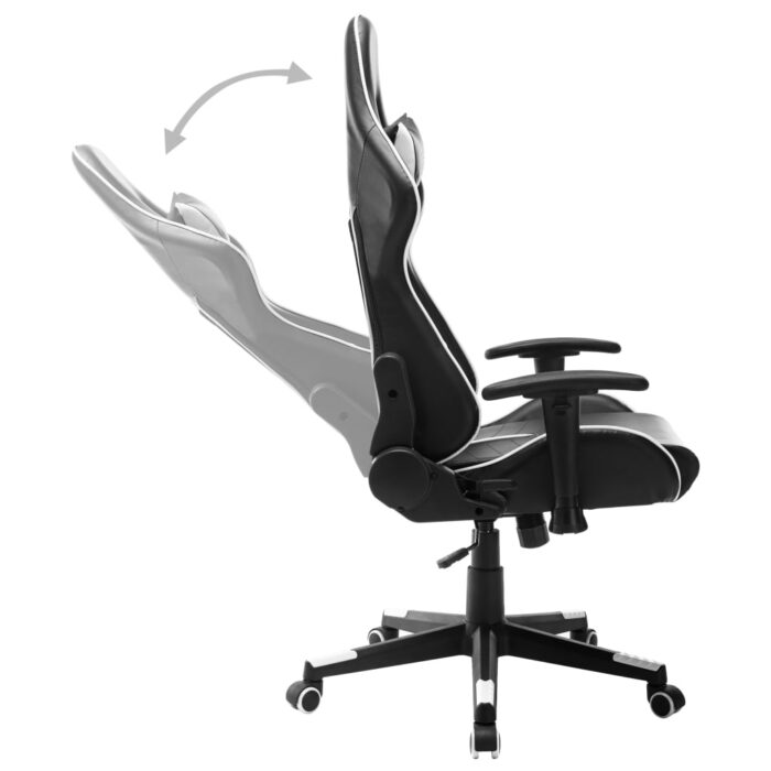 Chaise de jeu Noir et blanc Cuir artificiel – Image 4