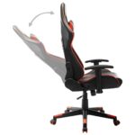 Chaise de jeu Noir et orange Cuir artificiel – Image 4