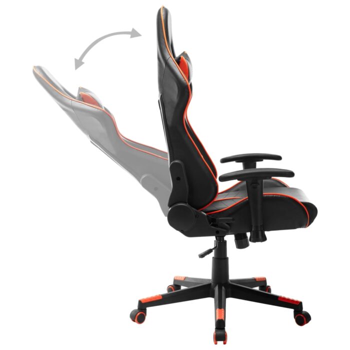 Chaise de jeu Noir et orange Cuir artificiel – Image 4