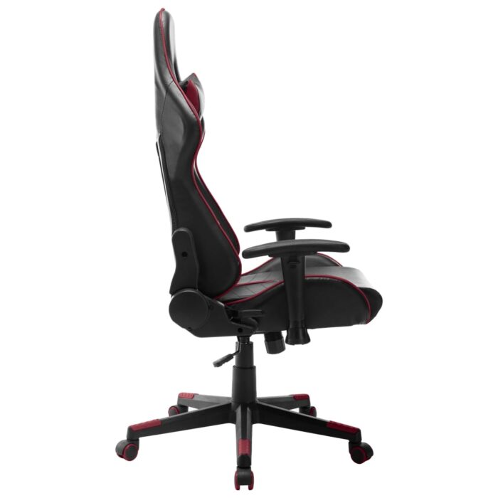 Chaise de jeu Noir et rouge bordeaux Cuir artificiel – Image 2