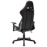 Chaise de jeu Noir et rouge bordeaux Cuir artificiel – Image 3
