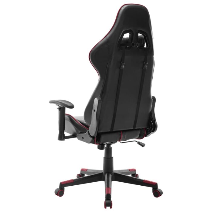 Chaise de jeu Noir et rouge bordeaux Cuir artificiel – Image 3