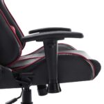 Chaise de jeu Noir et rouge bordeaux Cuir artificiel – Image 6