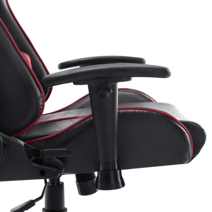 Chaise de jeu Noir et rouge bordeaux Cuir artificiel – Image 6