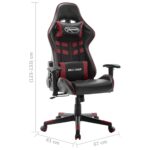Chaise de jeu Noir et rouge bordeaux Cuir artificiel – Image 7