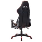 Chaise de jeu avec repose-pied Noir et rouge Cuir artificiel – Image 3