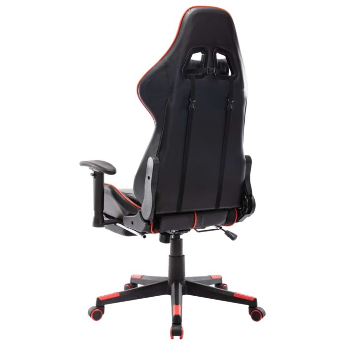 Chaise de jeu avec repose-pied Noir et rouge Cuir artificiel – Image 3