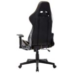 Chaise de jeu avec repose-pied Noir et doré Cuir artificiel – Image 3