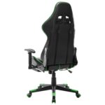 Chaise de jeu avec repose-pied Noir et vert Cuir artificiel – Image 3