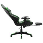 Chaise de jeu avec repose-pied Noir et vert Cuir artificiel – Image 6