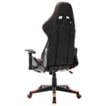 Chaise de jeu avec repose-pied Noir et orange Cuir artificiel – Image 3
