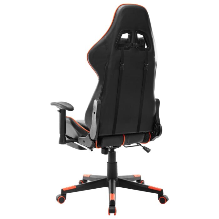 Chaise de jeu avec repose-pied Noir et orange Cuir artificiel – Image 3
