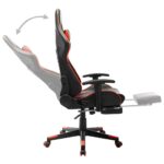 Chaise de jeu avec repose-pied Noir et orange Cuir artificiel – Image 5