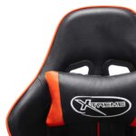 Chaise de jeu avec repose-pied Noir et orange Cuir artificiel – Image 8