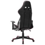 Chaise de jeu avec repose-pied Noir et bordeaux Cuir artificiel – Image 3