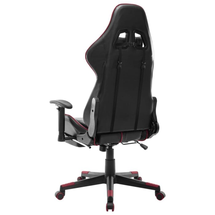 Chaise de jeu avec repose-pied Noir et bordeaux Cuir artificiel – Image 3