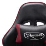 Chaise de jeu avec repose-pied Noir et bordeaux Cuir artificiel – Image 8