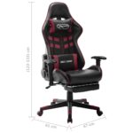 Chaise de jeu avec repose-pied Noir et bordeaux Cuir artificiel – Image 9