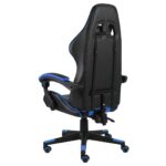 Fauteuil de jeux vidéo Noir et bleu Similicuir – Image 3